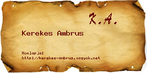 Kerekes Ambrus névjegykártya